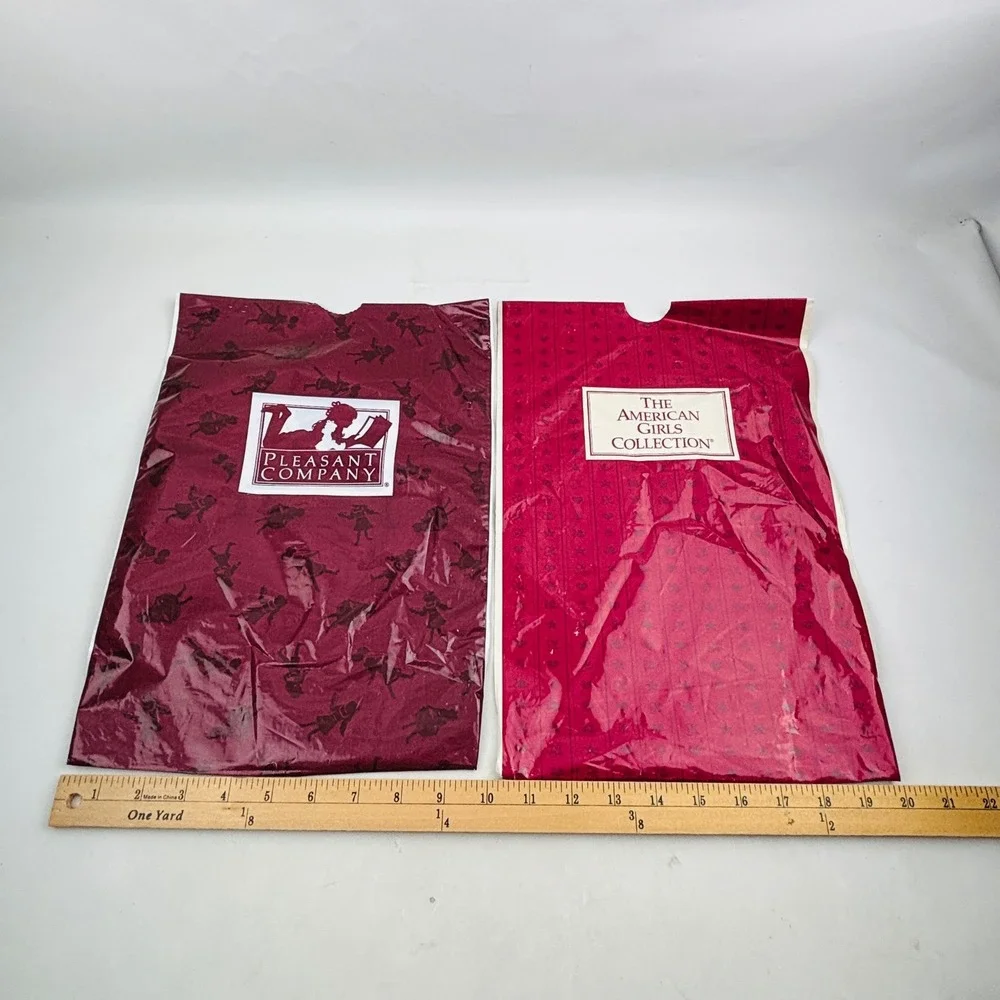 Vintage Pleasant Company American Girls Collection Plastic Garment Bags Lot of 2